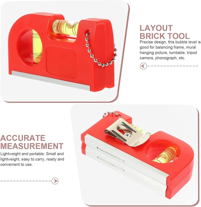 Red Hanging Bubble Line Level Tool for Flooring Decking Fence and Slope Alignment - Image 5